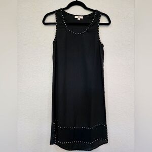 Ya Black Silver Studded Shift Dress Sleeveless Going Out Small